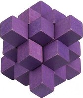 Be clever! houten smartpuzzel paars 6 cm