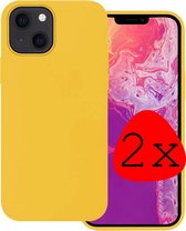 iPhone 13 Hoesje Silicone Case - iPhone 13 Case Geel Siliconen Hoes - iPhone 13 Hoes Cover - Geel - 2 Stuks