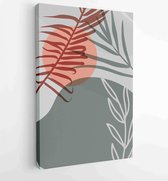 Canvas schilderij - Abstract art textile design with literature or natural tropical line arts painting, Covering greetings cards, cover,print, fabrics. 3 -    – 1859435752 - 80*60