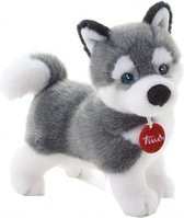 Knuffel hond Huskey 24 cm grijs/wit