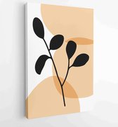 Canvas schilderij - Botanical wall art vector set. Foliage line art drawing with abstract shape. 4 -    – 1862308438 - 40-30 Vertical