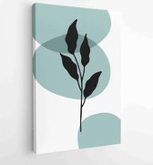 Canvas schilderij - Botanical wall art vector set. Foliage line art drawing with abstract shape. 2 -    – 1862308438 - 50*40 Vertical