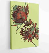 Canvas schilderij - Beautiful colorful flower illustration. fashion bloom pattern for Silk scarf, decoration for cards, cover of books. -  Productnummer 1587284407 - 80*60 Vertical