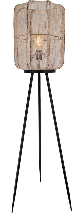 Chericoni - Jute vloerlamp - 1 lichts - Ø 32 cm, hoogte 135 cm