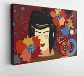 Canvas schilderij - Abstract background , pale face of stylized woman -  Productnummer   1032328000 - 40*30 Horizontal