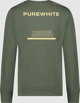 Purewhite -  Heren Regular Fit   Sweater  - Groen - Maat S