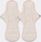 Serviettes hygiéniques lavables Eco Femme Nightpad - XL - ​Pack de 2 - 100% Katoen Bio - ​Wit