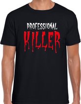 Halloween - Professional killer halloween verkleed t-shirt zwart voor heren - horror shirt / kleding / kostuum S