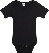 Basic rompertje zwart voor babys - katoen - 240 grams - basic zwarte baby rompers / kleding 80 (9-12 maanden)