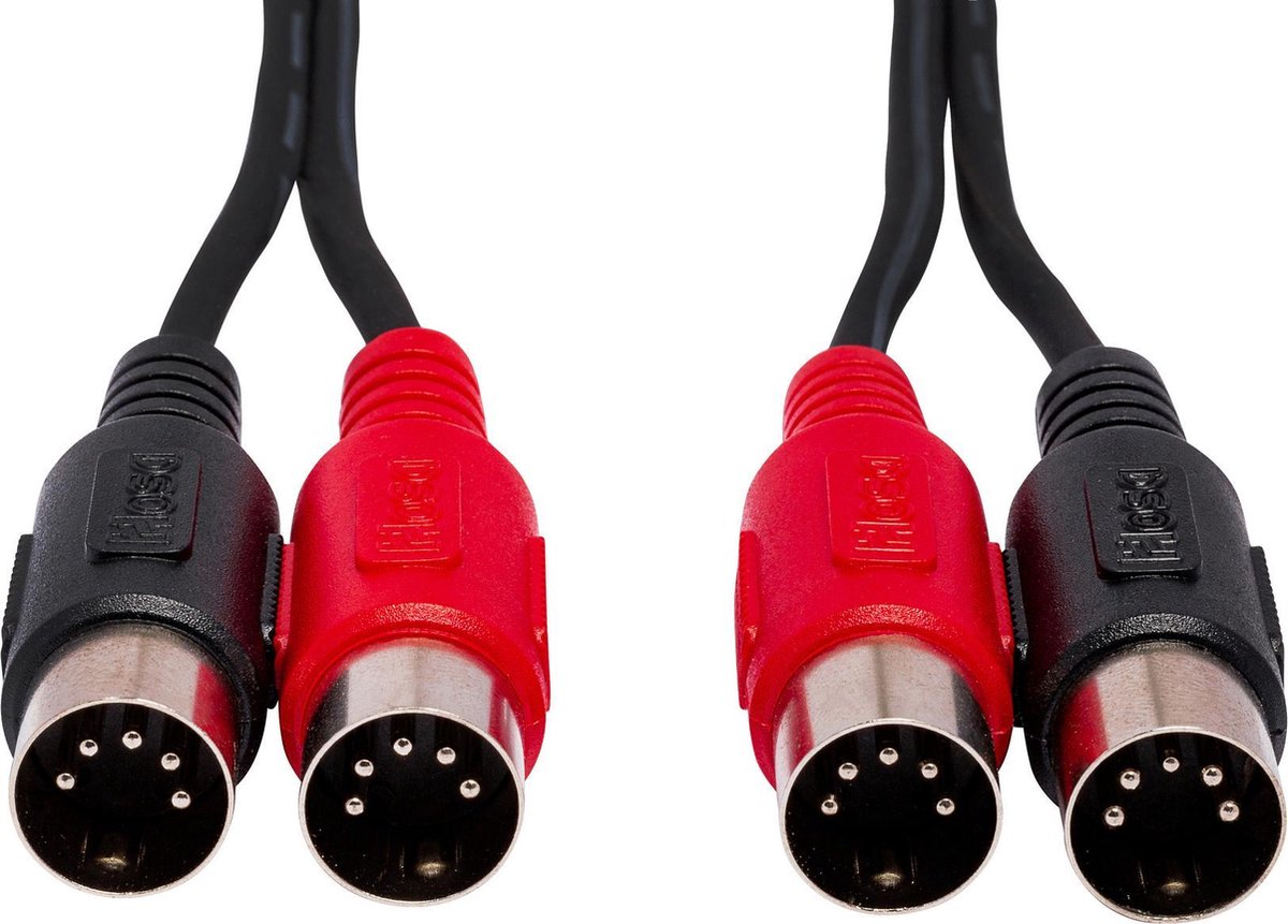 Hosa MID-203 - midikabel 5 pins - 3mtr - rood,zwart