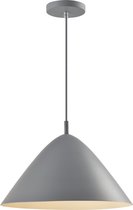 QUVIO Hanglamp retro - Lampen - Plafondlamp - Verlichting - Verlichting plafondlampen - Keukenverlichting - Lamp - E27 Fitting - Met 1 lichtpunt - Voor binnen - Metaal - Aluminium - D 40 cm - Grijs