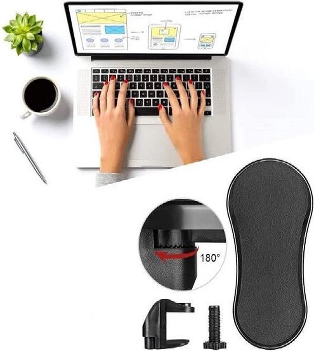 Angel toetsenbord-polssteunset, ergonomische toetsenbord-polssteun en
