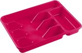 Bestekbak/bestekhouders 5-vaks fuchsia roze - 34 x 26 x 5 cm - Keuken opberg accessoires