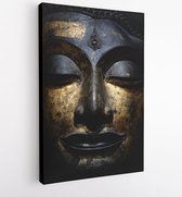 Canvas schilderij - Head of Buddha, Ayutthaya style, 16 th century 500 years ago, National Museum Bangkok Thailand -   1144258574 - 80*60 Vertical