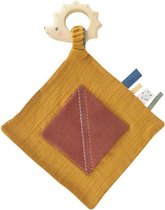 knuffeldoekje met bijtring 42 cm katoen bruin