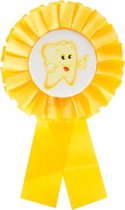 badge tandarts junior 15 x 8 cm textiel geel