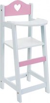 houten poppenstoel 26,5 x 21,5 x 53 cm hout wit/roze