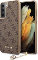 GUESS 4G Charms Backcase Hoesje Samsung Galaxy S21 - Bruin