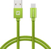Swissten USB-C naar USB-A Kabel voor o.a. Samsung - 0.2M - Groen