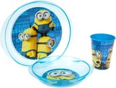 Lunchset Minions magnetron blauw 3-delig