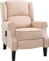 Bobby's Massagestoel - Beige Fluweel - Massagestoel - Kantelbaar - Verwarmbaar - Relax stoel - Chill stoel - Lig en trilfunctie - 78 × 83 × 101 cm