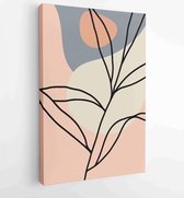 Canvas schilderij - Botanical wall art vector set. Earth tone boho foliage line art drawing with abstract shape. 3 -    – 1881805189 - 115*75 Vertical