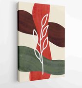 Canvas schilderij - Botanical abstract art backgrounds vector. Summer square banner 2 -    – 1931385644 - 50*40 Vertical
