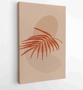 Canvas schilderij - Summer tropical wall arts vector. Palm leaves, coconut leaf, monstera leaf, line arts 1 -    – 1922510708 - 50*40 Vertical