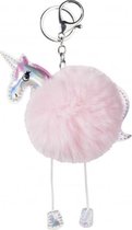 sleutelhanger Unicorn Princess 8 cm pluche roze