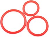 Penis Ringen - 3-Delige Cockring Set - Soft & Rekbaar - Langer Genieten - Siliconen Balring-Rood