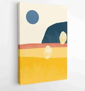 Canvas schilderij - Mountain and landscape wall arts vector collection. Gold and Watercolor art with sun, moon, sky 3 -    – 1894748770 - 80*60 Vertical