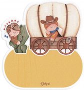 naambord cowboy junior 12 x 17 cm hout lichtbruin