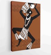 Canvas schilderij - Dancing aborigines.Papuan.Aborigine -  Productnummer 180496259 - 50*40 Vertical
