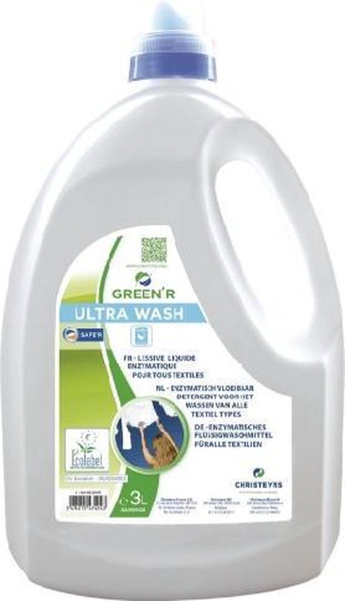 Green'R Ultra - Vloeibaar Wasmiddel - 3 Liter - Ecolabel - Textiel