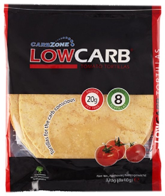 CarbZone Low Carb Tomato Tortillas - wraps voor low carb dieet - 4 gram koolhydraten