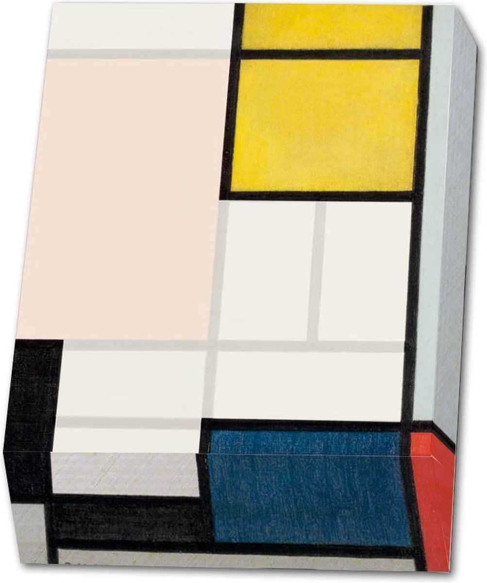 Bekking & Blitz - Memoblok - Memo blocnote - Notitieblok - Kunst - Compositie met groot rood vlak - Piet Mondriaan - Kunstmuseum Den Haag