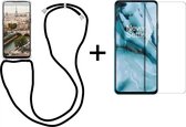 OnePlus Nord N10 5G hoesje met koord transparant shock proof case - 1x OnePlus Nord N10 5G screenprotector