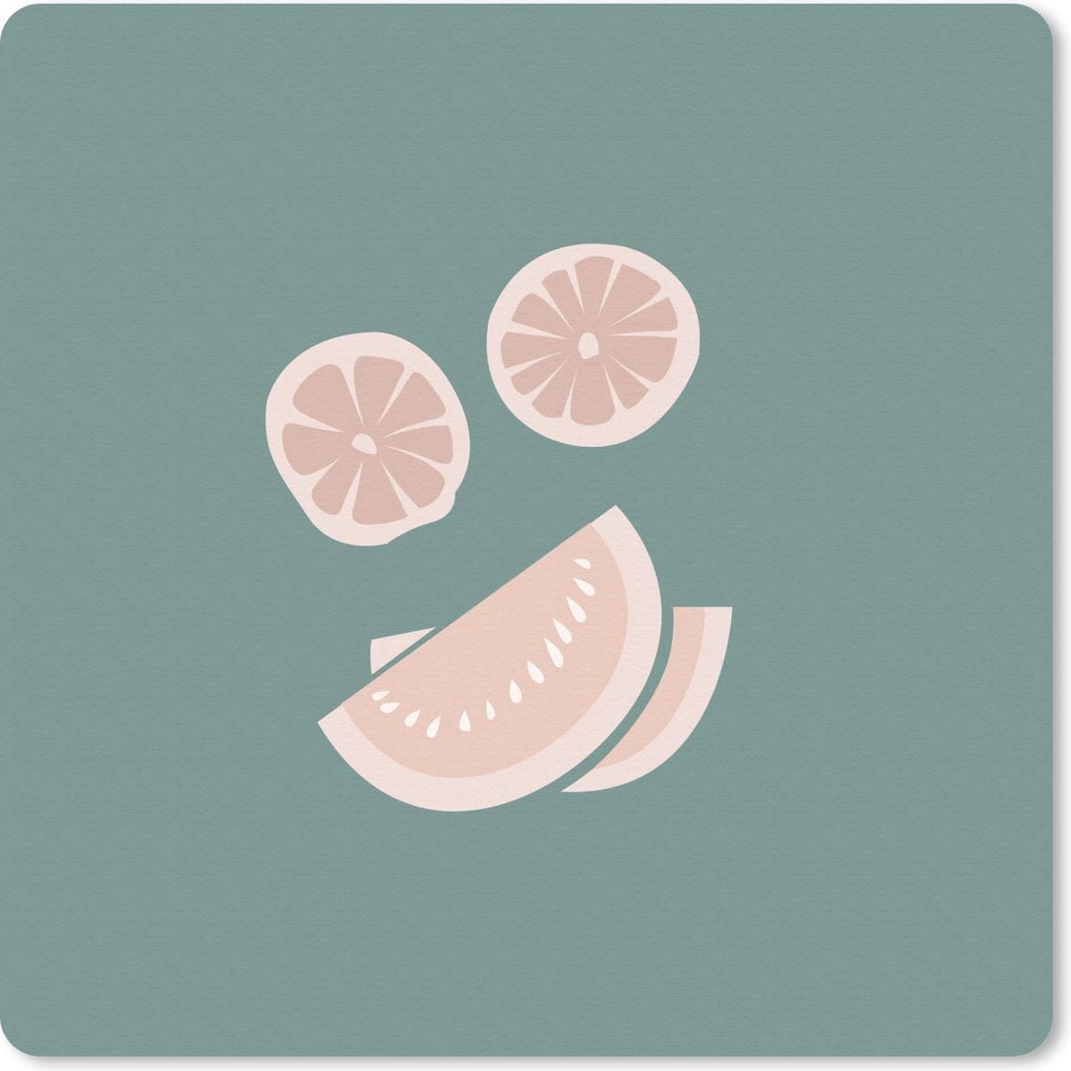 Muismat 30x30 cm - Mousepad Zomer - Fruit - Roze - Muismatten