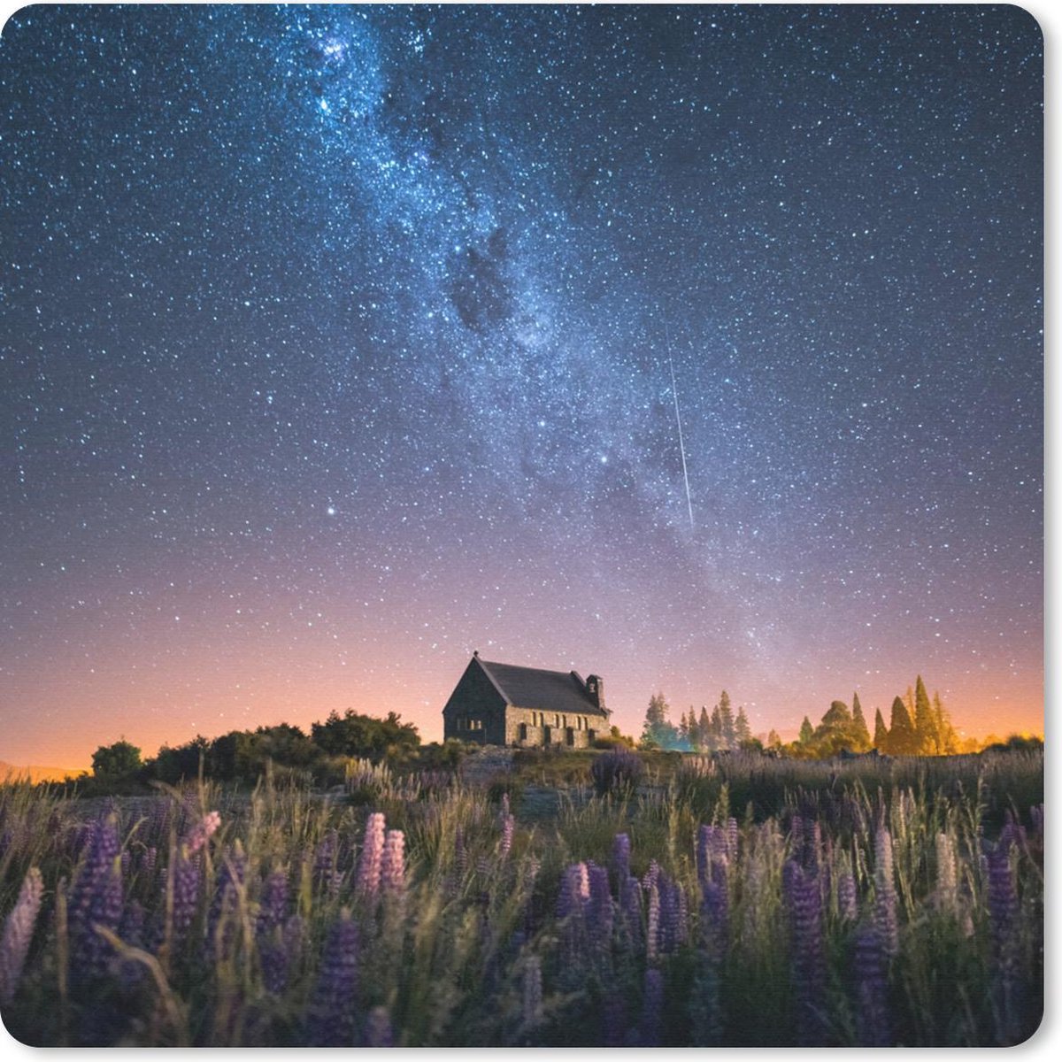 Muismat 20x20 cm - Mousepad Nieuw-Zeeland - Huis - Bloem - Muismatten