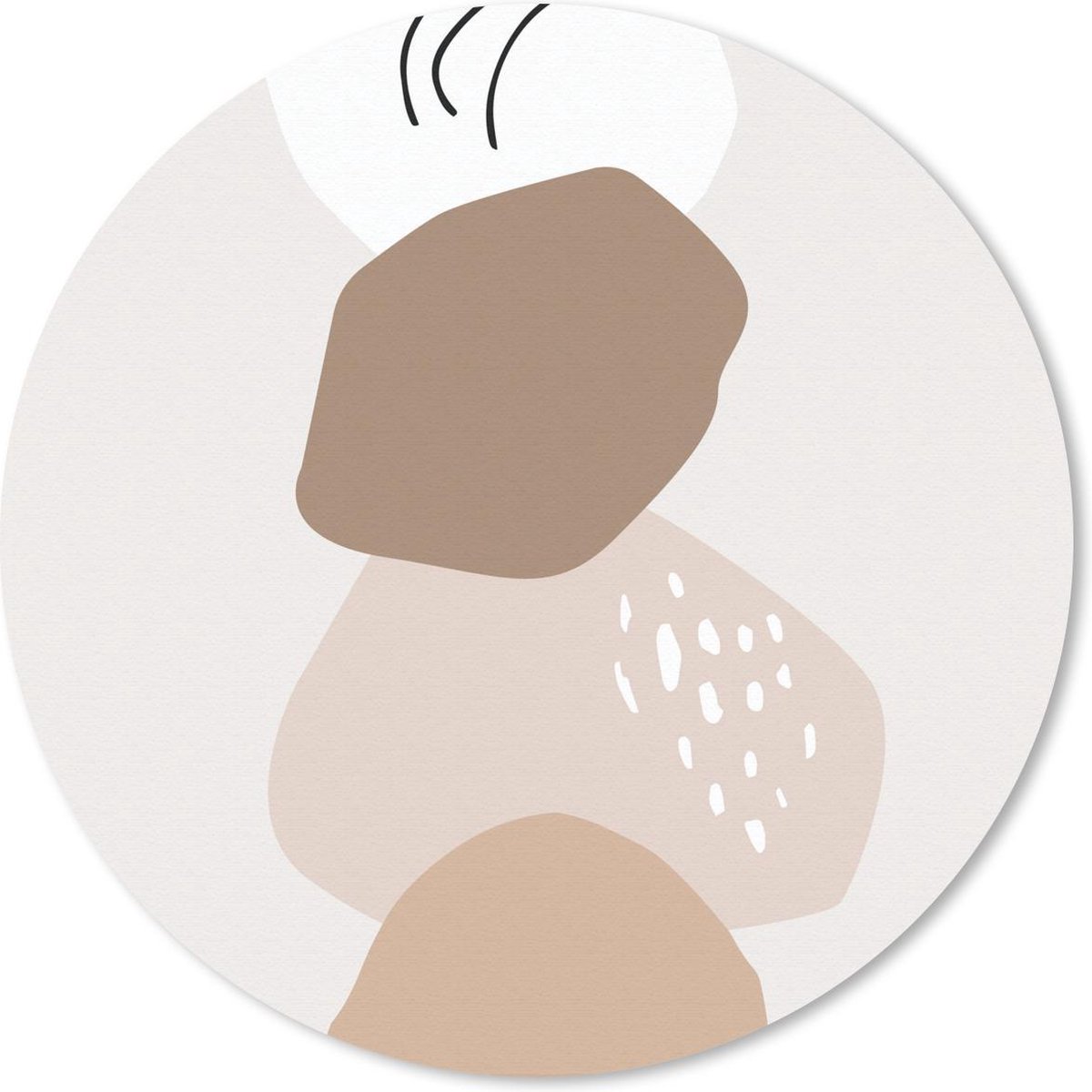Muismat rond 50x50 cm - Mousepad Zomer - Vlek - Bruin - Ronde muismatten