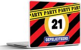 Laptop sticker - 15.6 inch - Verjaardag - 21 Jaar - Jubileum - 36x27,5cm - Laptopstickers - Laptop skin - Cover