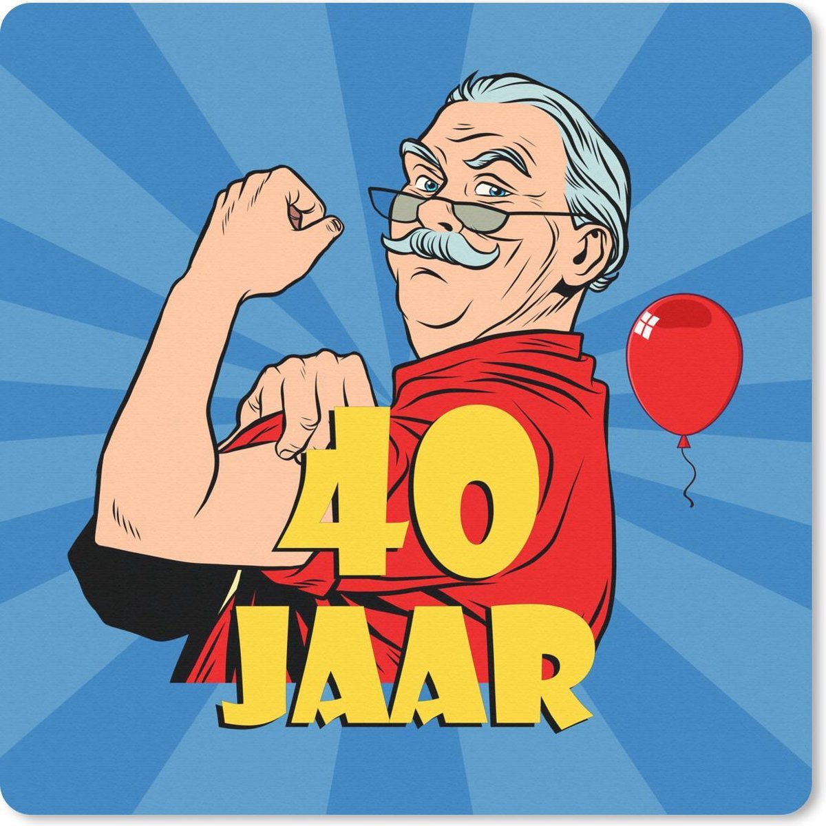 Muismat 30x30 cm - Mousepad 40 Jaar verjaardag man - Jubileum - Muismatten