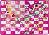 reisspel slangen en ladders spel 16,5 x 9 cm roze