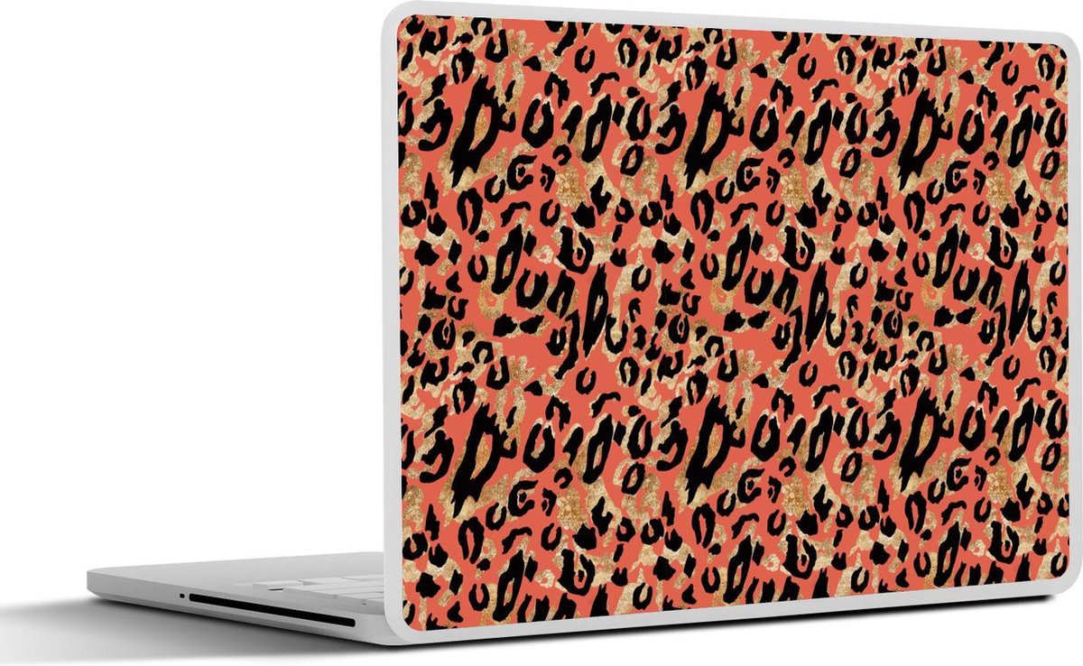 Laptop sticker - 14 inch - Dierenprint - Panter - Roze - 32x5x23x5cm - Laptopstickers - Laptop skin - Cover