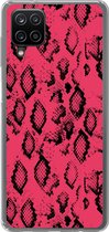 Coque Samsung Galaxy A12 - Imprimé Animal - Peau de Serpent - Rose - Siliconen