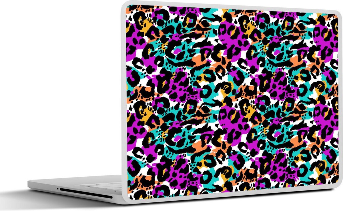 Laptop sticker - 15.6 inch - Dierenprint - Panter - Regenboog - 36x27,5cm - Laptopstickers - Laptop skin - Cover