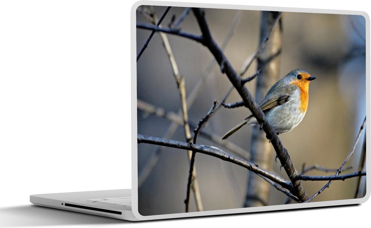 Afbeelding van product SleevesAndCases  Laptop sticker - 17.3 inch - Roodborstje - Vogel - Takken