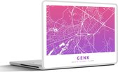 Laptop sticker - 15.6 inch - Stadskaart - Genk - Paars - België - 36x27,5cm - Laptopstickers - Laptop skin - Cover