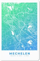 Muismat - Mousepad - Stadskaart - Mechelen - Blauw - Groen - 18x27 cm - Muismatten