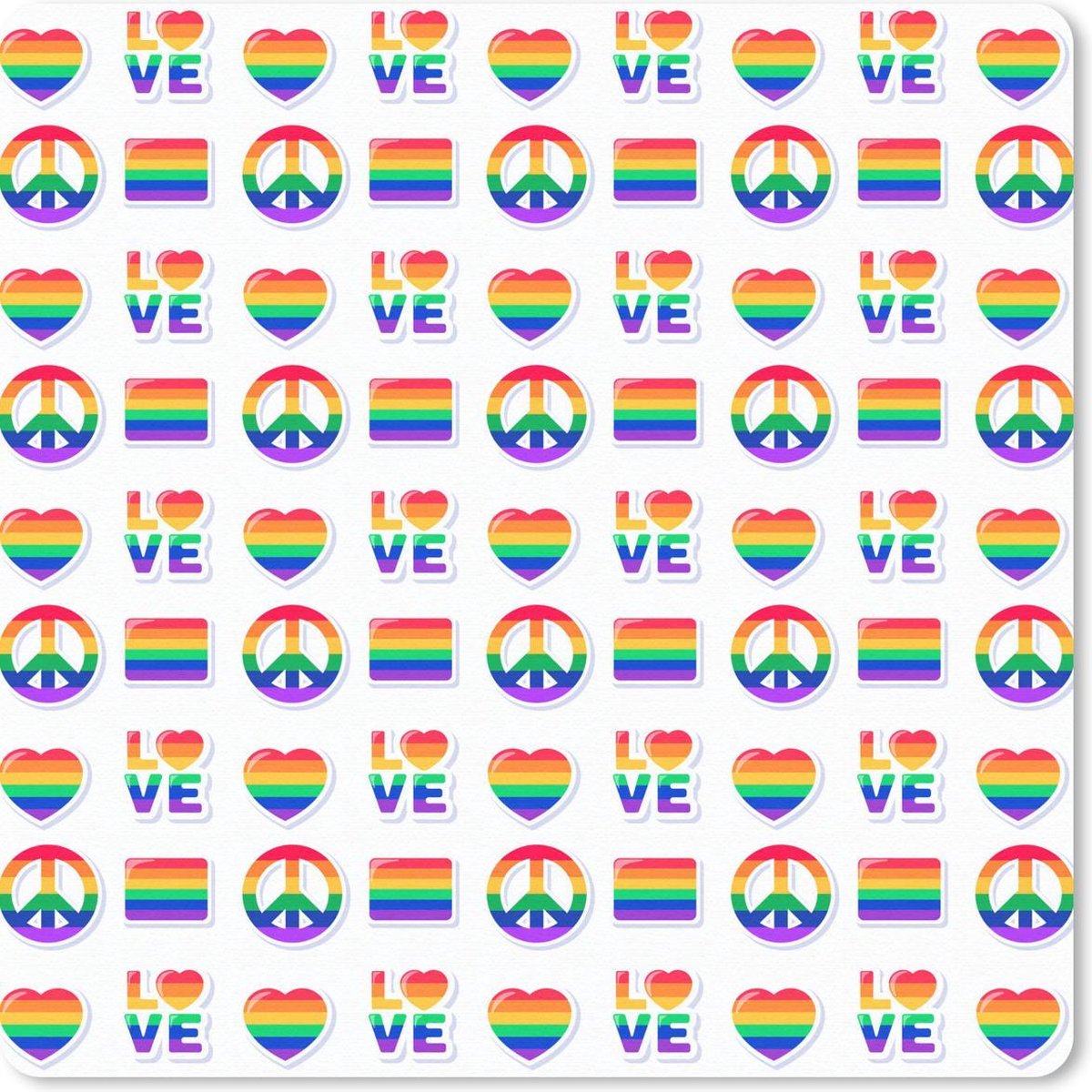 Muismat 30x30 cm - Mousepad Regenboog - Pride - Vlag - Muismatten